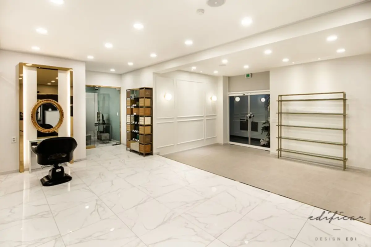 화이트 마블 프리미엄 헤어살롱 인테리어